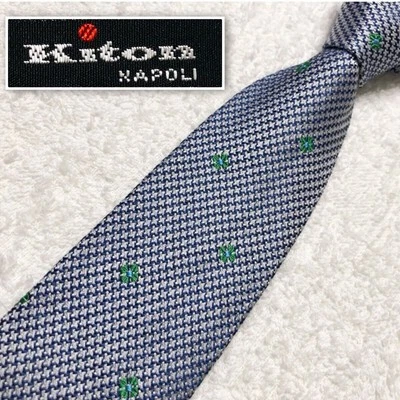 [USADO] Corbata Kiton, patrón floral, aspecto cosido, patrón integral, 100% seda Foto 1 de 4