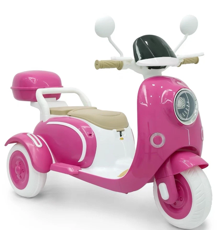 12v Kids Ride On Motorcycle Girl Moped Battery Electric Motorbike with LED Light - Image 1 of 1