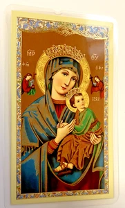Nuestra Señora del Perpetuo Socorro, Tarjeta de Oración Laminada, Nueva #PCL-20 - Imagen 1 de 2