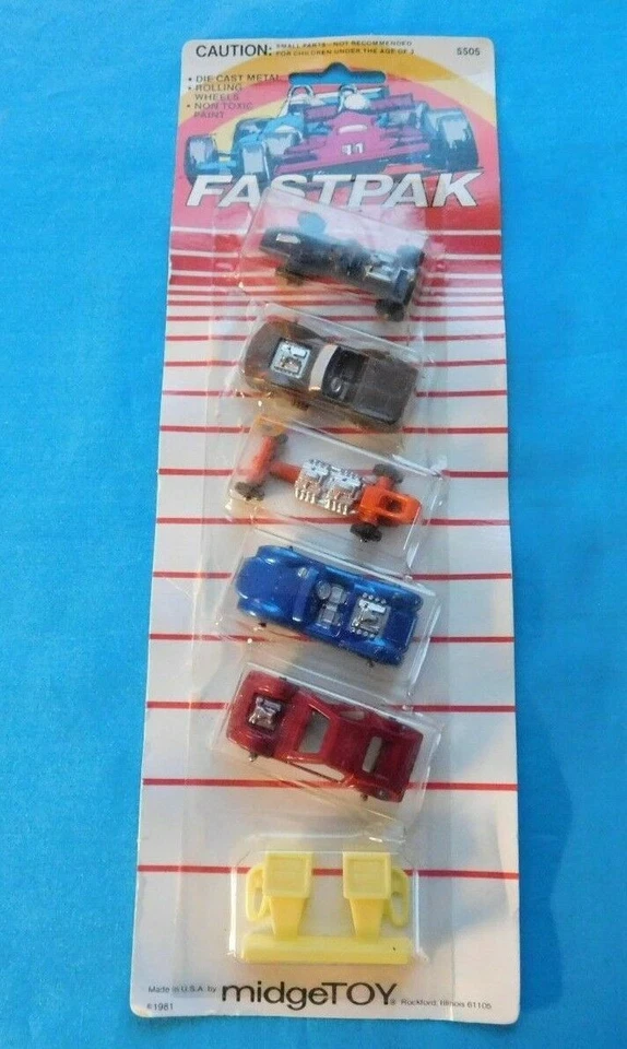 K.W. MIDGETOY FASTPAK 6 PIECE SET NEW STOCK NO 5505 LOTUS NASCAR RAIL FAST RACER - Image 1 of 1