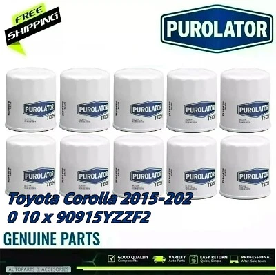 10 filtros de aceite PUROLATOR para: Toyota Corolla 2015-2020 10 x 90915YZZF2 Foto 1 de 4