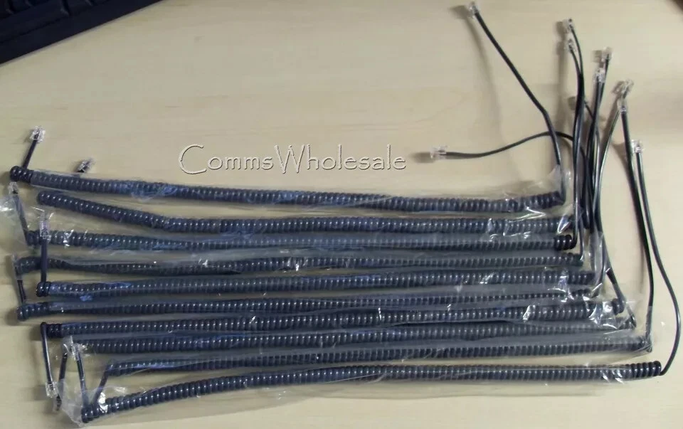 Charcoal Grey BT Versatility V8 V16 BT Inspiration Handset Curly Cord Cable x 10 - Image 1 of 1