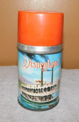 Ланч-бокс Aladdin металлический термос Disneyland пароход гребная лодка 1950-е - Изображение 1 из 4