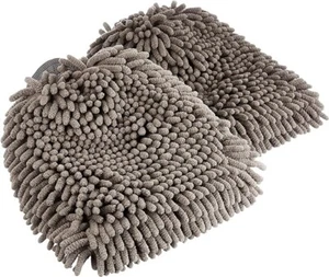 Amazon Basics Absorbent Microfiber Car Wash Drying Mitts, 2 mitts Gray, 10.44" L - Picture 1 of 4