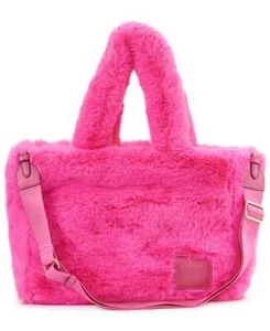 NUOVA BORSA A TRACOLLA DKNY HOT PINK ECOPELLICCIA HADLEE MEDIA TOTE FUZZY PELRY BAG - Foto 1 di 10
