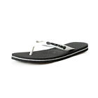 Philipp Plein Black/White Rubber Logo Print Flip Flops Shoes