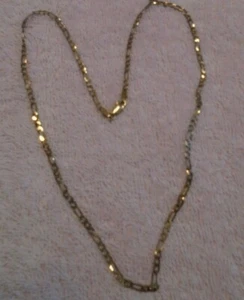 Gold Plated Ovals and .925 Sterling Silver Necklace 20" Long - Picture 1 of 3