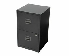 Bisley PFA2 Metal Filing Cabinet 2 Drawer - Black