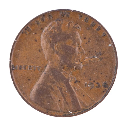 ERROR 1938 Lincoln Cent ANACS VF20 Obverse Lamination 1c Certified Wheat Cover