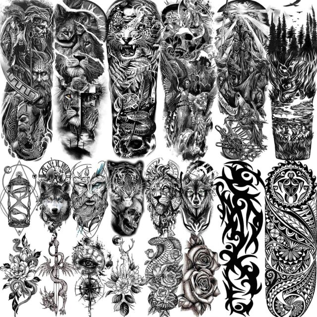 12 pcs Novo estilo de mão com rosa negra tatuagem adesivos / impermeáveis  ​​femininos e masculinos Corpo Arte Braço Tatoo