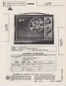 1963 J.C. PENNEY PENNY 629 RADIO SERVICE MANUAL SCHEMATIC PHOTOFACT DIAGRAM - Picture 1 of 1