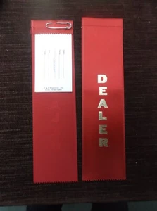 DEALER red ribbon with gold foil letters carded w/pin lot of 11 - Picture 1 of 1