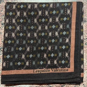 MEN BROWN CLASSIC JAPAN ART STRIPED HANDKERCHIEF COTTON VINTAGE POCKET SQUARE18" - Picture 1 of 3