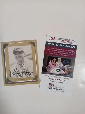 Johnny Mize Signed World's Series & All Stars Game Records Card Yankees JSA  -1# - Image 1 of 4