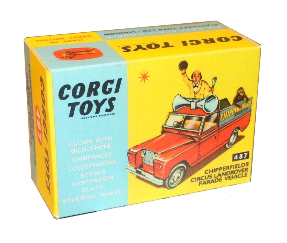 Corgi toys boîte box repro 487 chipperfields circus land rover parade vehicle