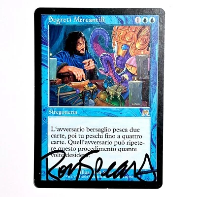 MTG Magic Card Mercantile Secrets Italian FL Black Bdr. Foreign Artist Signature - Image 1 of 3