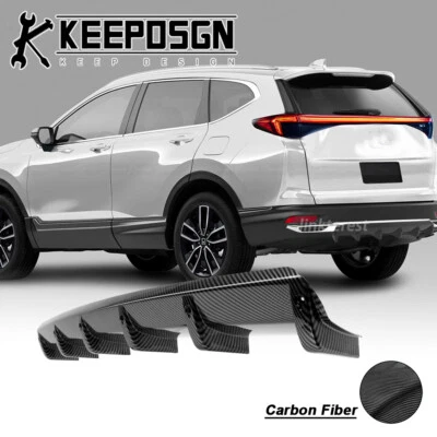 For Honda CRV CR-V CARBON FIBER Curved Rear Bumper Diffuser Splitter Shark Fins Foto 1 de 4