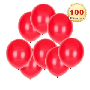 PMLAND 100 Pieces Red Latex Party Balloons 12 Inches - Picture 1 of 7