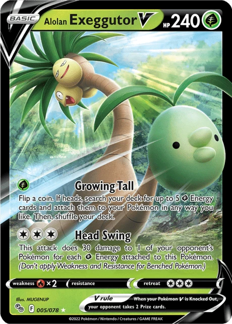 Pokémon TCG Alolan Exeggutor V 005/078 Pokémon GO ULTRA RARE NM/M - Image 1 of 1