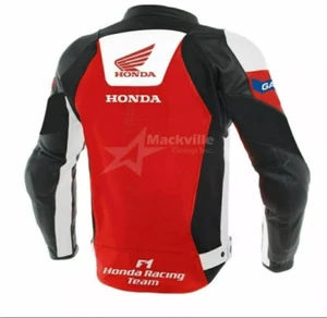 Honda Motorcycle Leather Jacket Motorbike Racing Biker Jacket In All Sizes - Picture 1 of 6