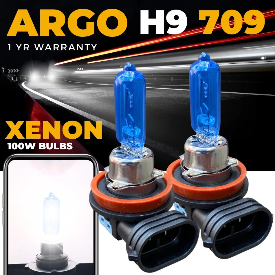 H9 Xenon White Headlight 100w Fog light Super Hid Halogen Car 709 Bulbs 12v  - Image 1 of 4