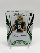 2022 Flawless Christian Watson Emerald RC Rookie Debut Signatures Auto #1/5