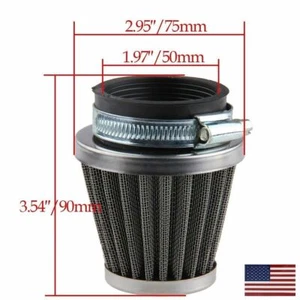Sistema de admisión de aire para motocicleta 50 mm 1,96" filtros universal abrazadera cápsula admisión HO - Imagen 1 de 6