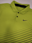 Nike Golf Shirt Men's L Neon Green Short Sleeve Polo Dri-Fit Stretch Performance