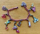 Disney’s “Charm It” Girls Charm Bracelet With 9 Charms Pink Chain