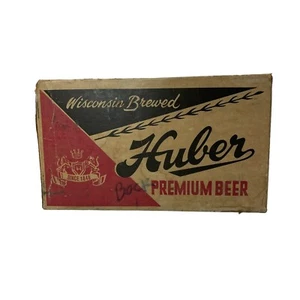 Vintage Huber Bock Premium Beer Bottle Cardboard Case Box Monroe WI - Picture 1 of 13