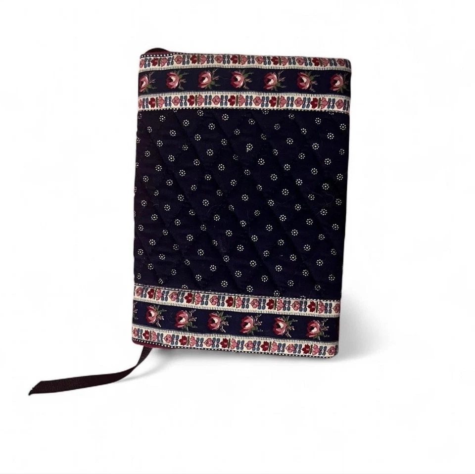 Rare Vintage Vera Bradley Navy Book Cover Made in USA Brown Tag - Image 1 of 3