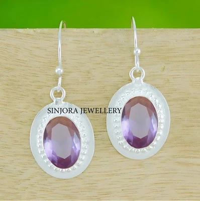 Orecchini pendenti/goccia in argento sterling 925 con pietra preziosa... - Immagine 1 di 3