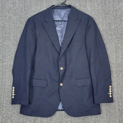 Oliver Wicks Blazer Mens 38S Blue Wool Lanificio Bottoli Italy Sport Coat Jacket - Image 1 of 4