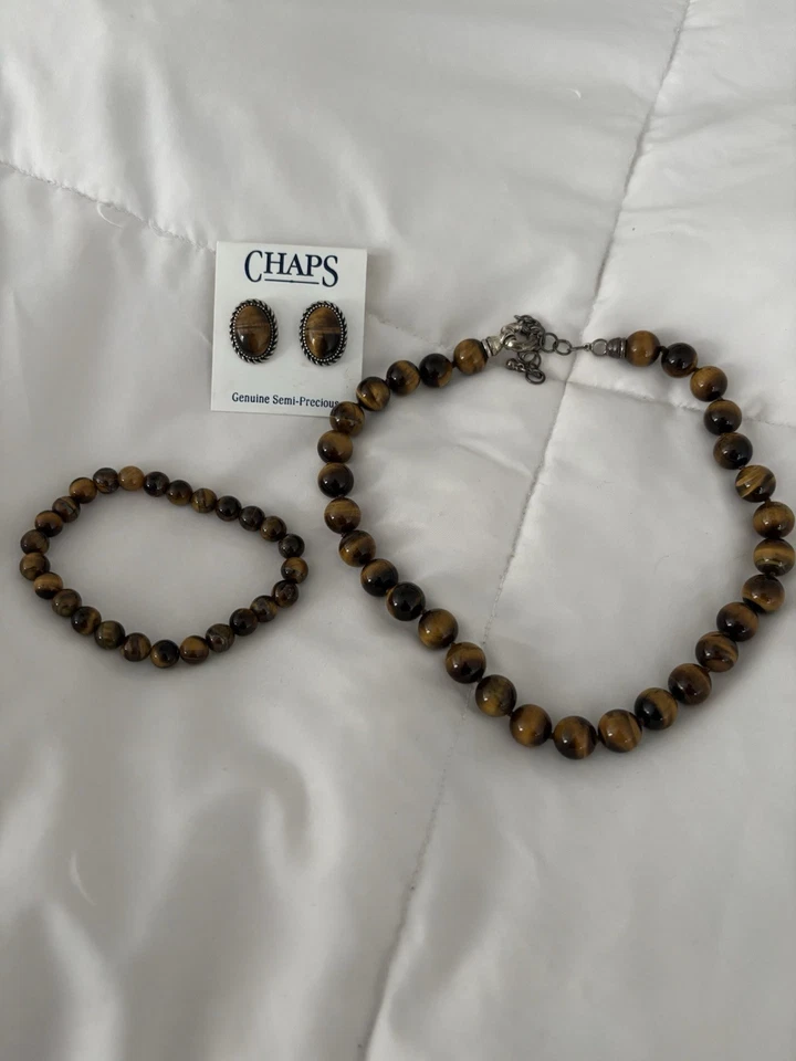 Collar, pulsera y pendientes ojo de tigre Foto 1 de 1