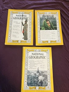 LOT of (3) Vintage 1961 NATIONAL GEOGRAPHIC Magazines FEB MARCH APRIL - Picture 1 of 6