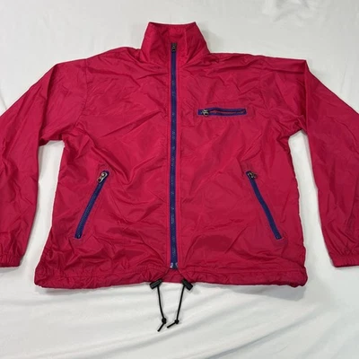 Винтажный LL Bean ветровка куртка женщин средний розовый полный молнии карманы открытый - Изображение 1 из 4