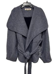 Free People Mina Jacket Slouchy Wrap Front Belted Waist Tie in Gray SZ. XL NWOT - Picture 1 of 9
