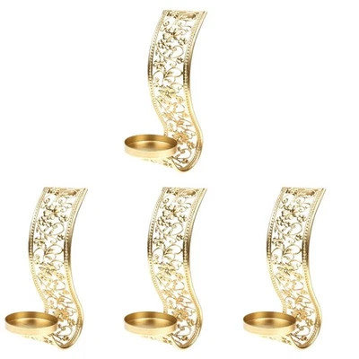 4 -mounted Candlesticks Candleholders Vintage Home Decor - Image 1 of 4