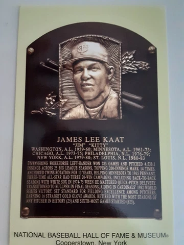 2022 Jim Kaat HOF Plaque Postcard Postmarked on Induction Day 7/24/22 Cover