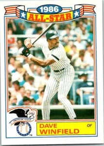 DAVE WINFIELD 1986 TOPPS GLOSSY ALL STAR COMMEMORATIVE #17  (CLEARANCE)