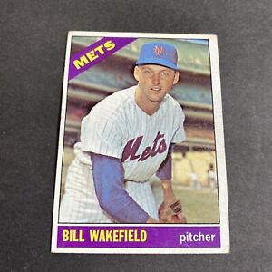 1966 Topps Baseball Card Bill Wakefield New York Mets Semi-High Card  #443