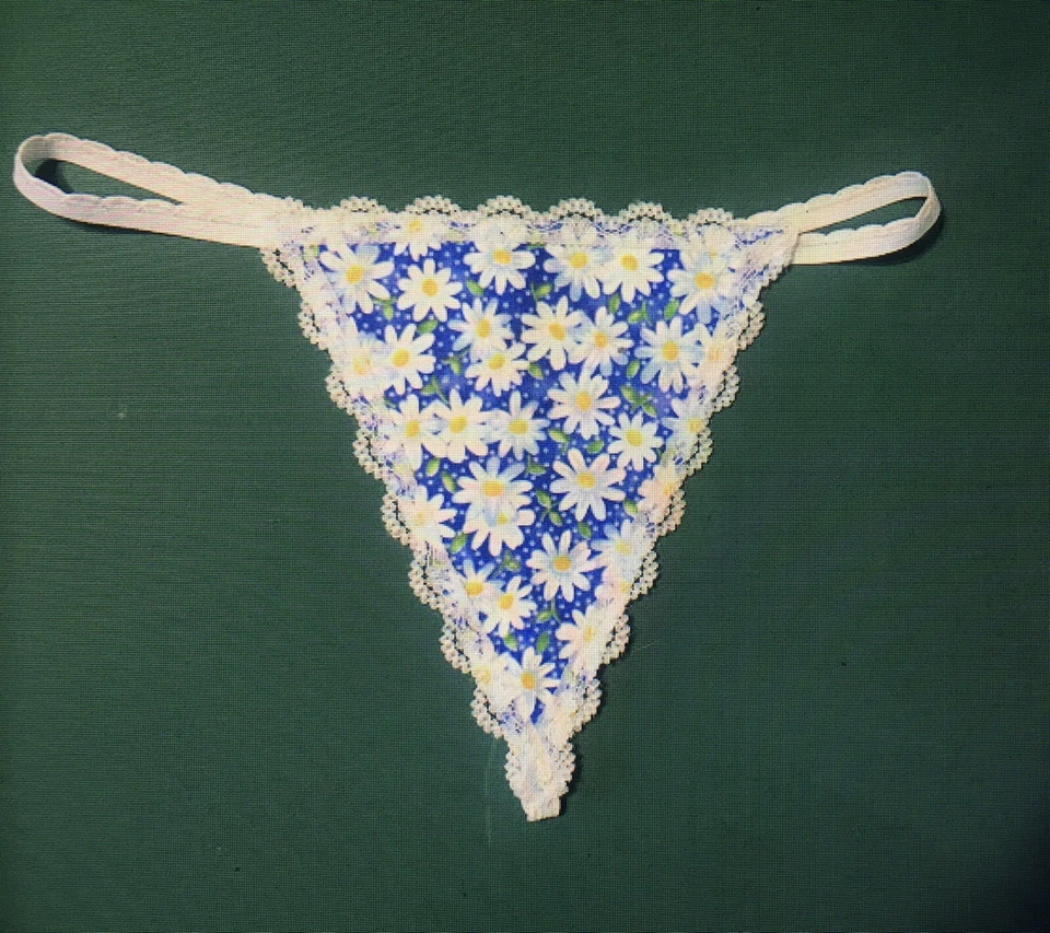 Lencería sexy floral con tanga Daisy azul para mujer Foto 1 de 1