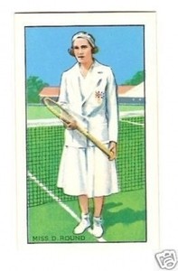 Dorothy Round - Tennis -  1930s Cigarette Card