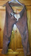 Vintage Leather Chaps Talon Buckskin Cowboy Western Zip Up Rodeo Suede Stovepipe