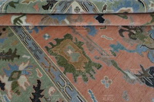 Oushak Hand Knotted Peach 4x6, 5x8, 6x9, 8x10, 9x12, 10x14, 12x15 Wool Area Rug - Picture 1 of 12
