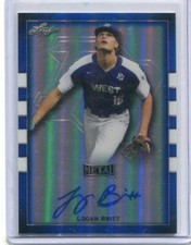 2018 Leaf Perfect Game All-American Metal Autographs Blue Logan Britt Auto 29/30