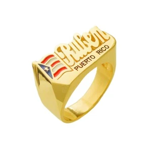 Lee169 (12 mm) großer Namensring Nationalflagge Gold/individueller edler Schmuck - Bild 1 von 6