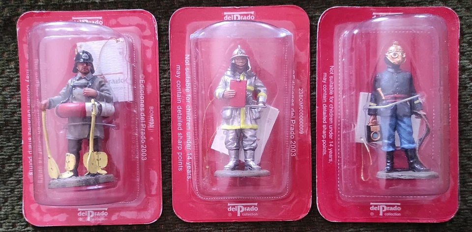 lot 3 figurines Del prado Soldat du feu ( pompiers Allemagne France Japon ) - Photo 1/1