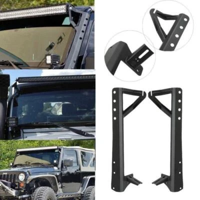 Soportes de montaje de parabrisas barra de luz LED de 52" para Jeep Wrangler JK 2007-2018 Foto 1 de 4