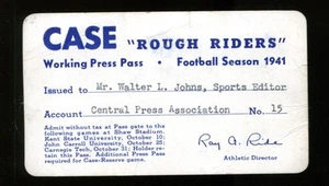 1941 Case Western Reserve University Football Season Press Pass 23475 - Picture 1 of 1